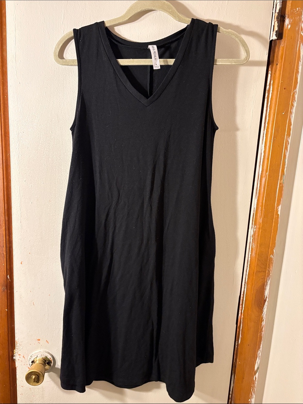 *3 items for $25* Zenana Premium Black V-Neck Sleeveless Dress